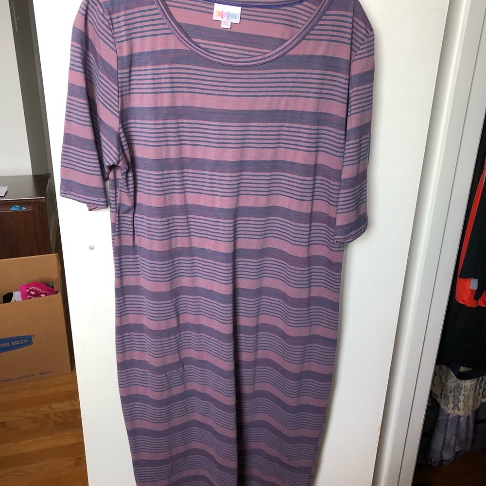 Lularoe purple striped Julia